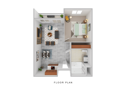 A floor plan of a house designed for Independent Living.